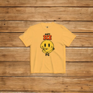 Anti ICE FC Shirt – Melting Smile Face Anti ICE Protest Tee – Pro Immigrant Rights Graphic T-Shirt – Activist Streetwear Statement Tee