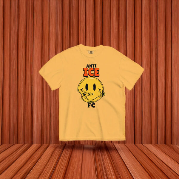 Anti ICE FC Shirt – Melting Smile Face Anti ICE Protest Tee – Pro Immigrant Rights Graphic T-Shirt – Activist Streetwear Statement Tee