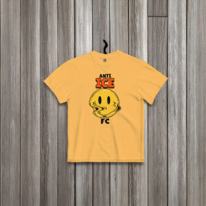 Anti ICE FC Shirt – Melting Smile Face Anti ICE Protest Tee – Pro Immigrant Rights Graphic T-Shirt – Activist Streetwear Statement Tee