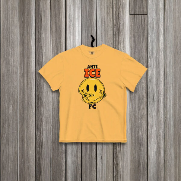 Anti ICE FC Shirt – Melting Smile Face Anti ICE Protest Tee – Pro Immigrant Rights Graphic T-Shirt – Activist Streetwear Statement Tee