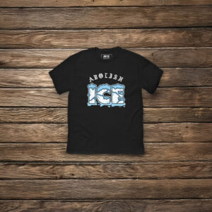 BRLSQ Abolish ICE T-Shirt – Snow Font Anti ICE Protest Shirt
