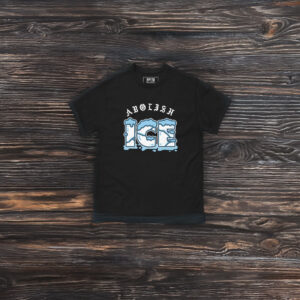 BRLSQ Abolish ICE T-Shirt – Snow Font Anti ICE Protest Shirt