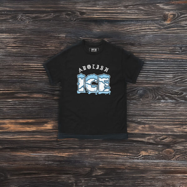 BRLSQ Abolish ICE T-Shirt – Snow Font Anti ICE Protest Shirt