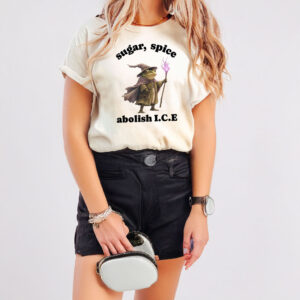 Sugar Spice Abolish ICE Shirt – Frog Wizard T-Shirt – Anti ICE Protest Tee – Cute Political Statement Tee – Pro Immigrant Rights Shirt