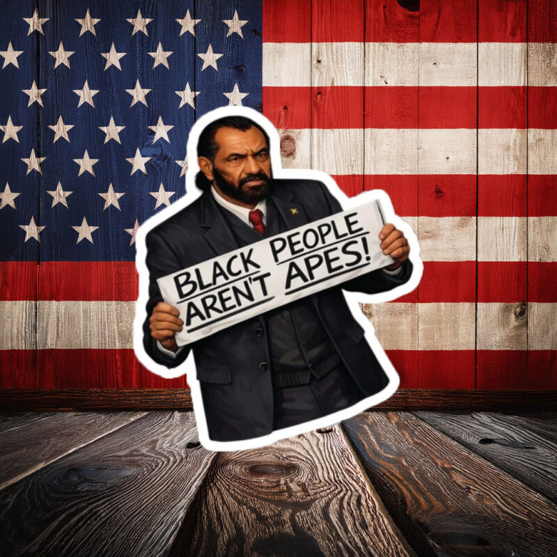 Anti Racism Car Laptop Decal – Black People Aren’t Apes Statement Sticker