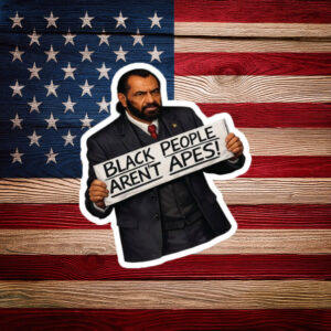 Anti Racism Car Laptop Decal – Black People Aren’t Apes Statement Sticker