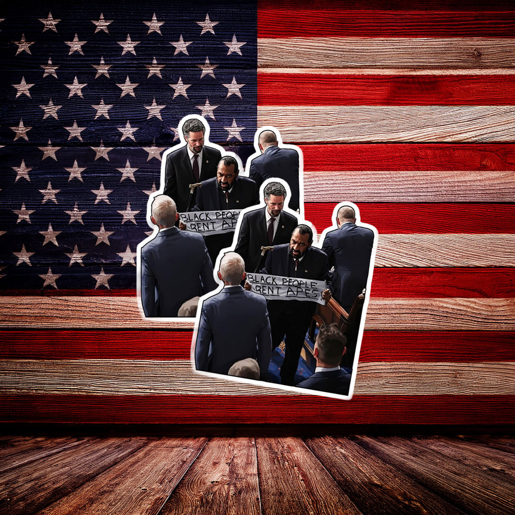 Black People Aren’t Apes Protest Sticker – Civil Rights Political Decal