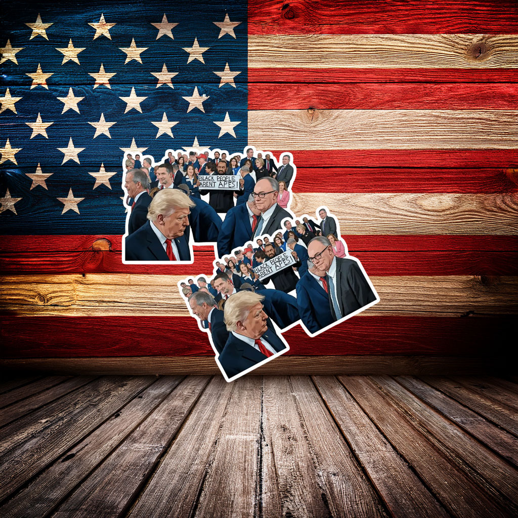 Social Justice Vinyl Decal – Black People Aren’t Apes Political Sticker