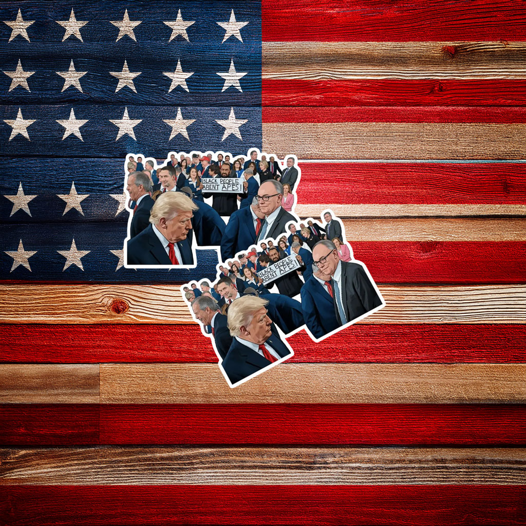 Social Justice Vinyl Decal – Black People Aren’t Apes Political Sticker