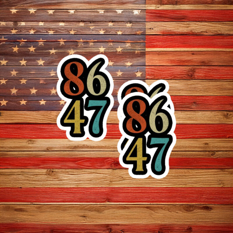 8647 Bold Retro Political Protest Sticker