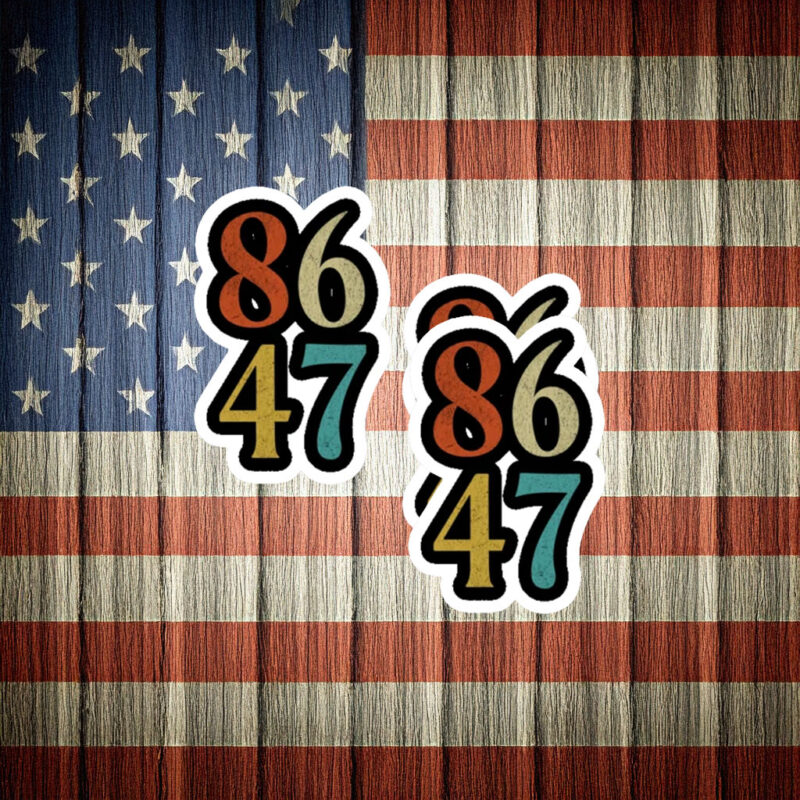 8647 Bold Retro Political Protest Sticker