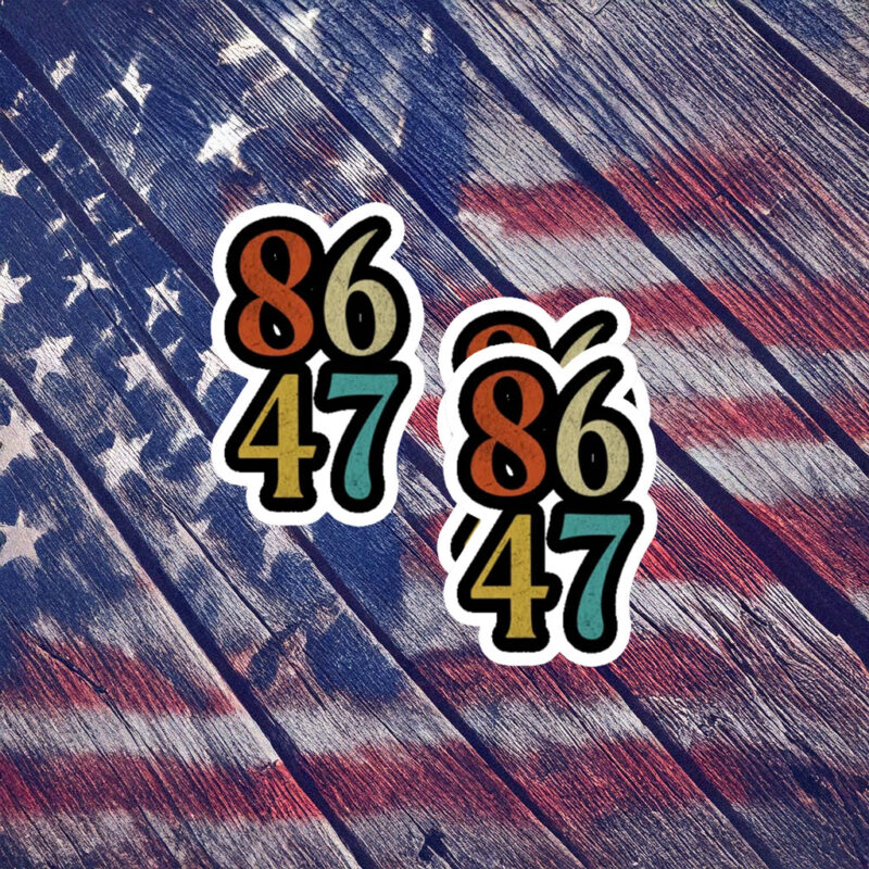 8647 Bold Retro Political Protest Sticker