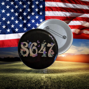 8647 Floral Protest Button Pin