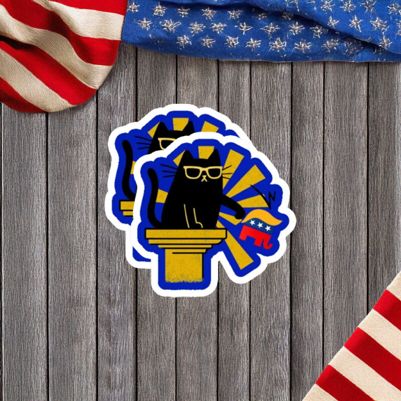 Black Cat Resist Podium Anti-Trump Sticker