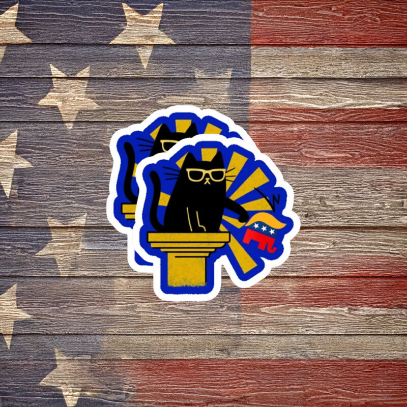 Black Cat Resist Podium Anti-Trump Sticker