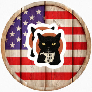 Democracy Needs Stronger Grounds Cat Coffee Sticker