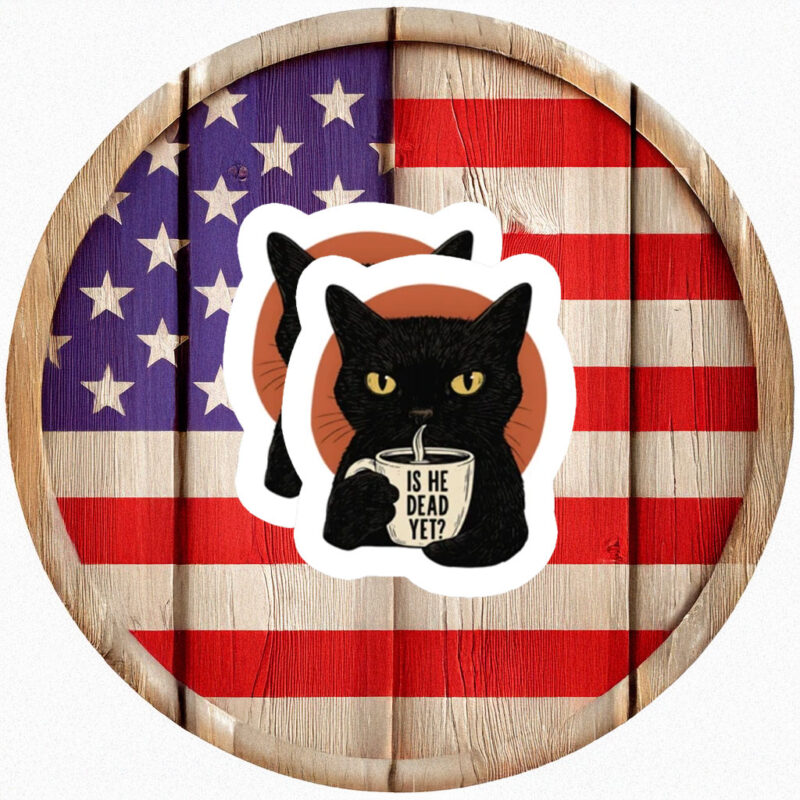Democracy Needs Stronger Grounds Cat Coffee Sticker