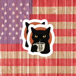Democracy Needs Stronger Grounds Cat Coffee Sticker