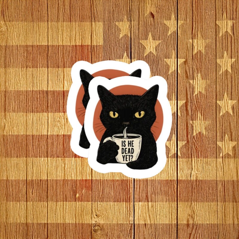 Democracy Needs Stronger Grounds Cat Coffee Sticker