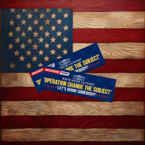 Epstein Change The Subject, War, Anti-Trump Sticker