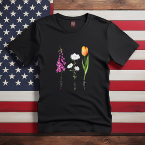 Fir Dogwood Daisy Tulip Botanical Illustration Shirt