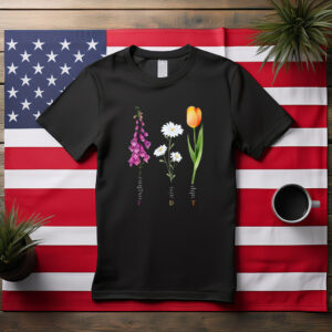Fir Dogwood Daisy Tulip Botanical Illustration Shirt
