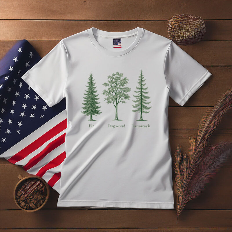 Fir Dogwood Tamarack Tree Illustration Shirt