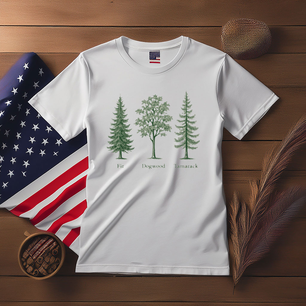 Fir Dogwood Tamarack Tree Illustration Shirt
