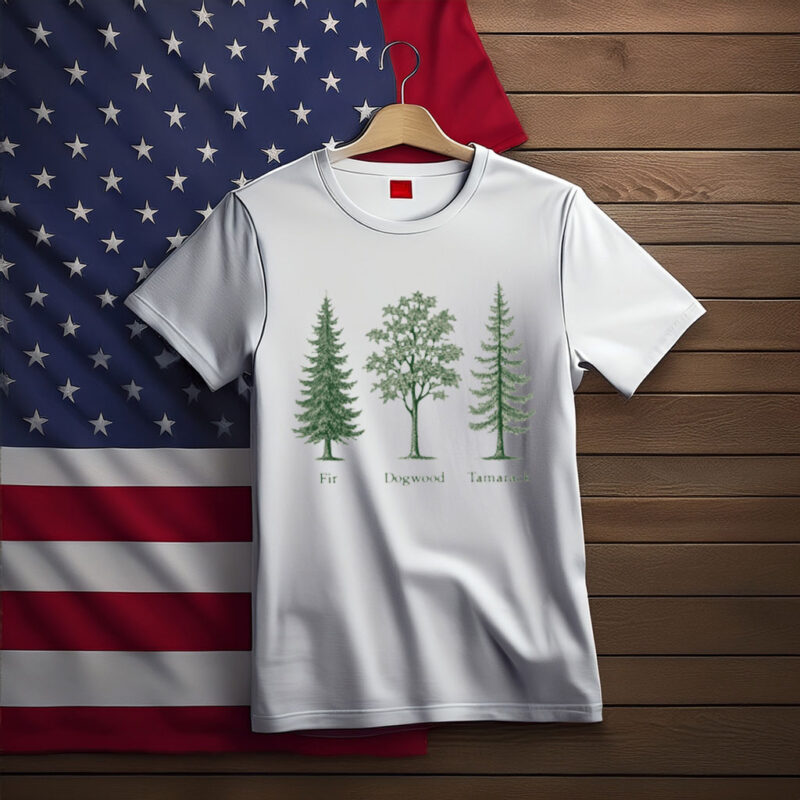Fir Dogwood Tamarack Tree Illustration Shirt