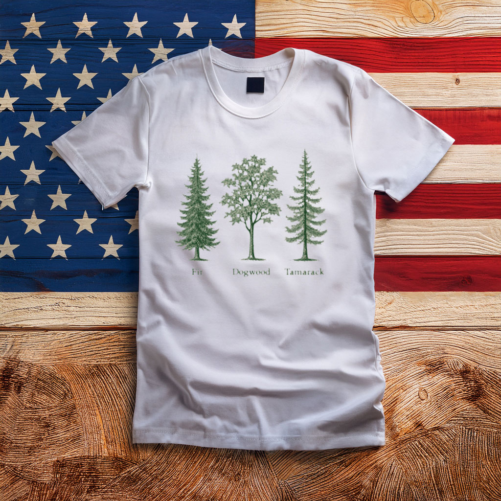 Fir Dogwood Tamarack Tree Illustration Shirt