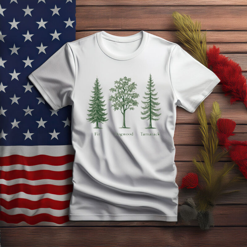 Fir Dogwood Tamarack Tree Illustration Shirt