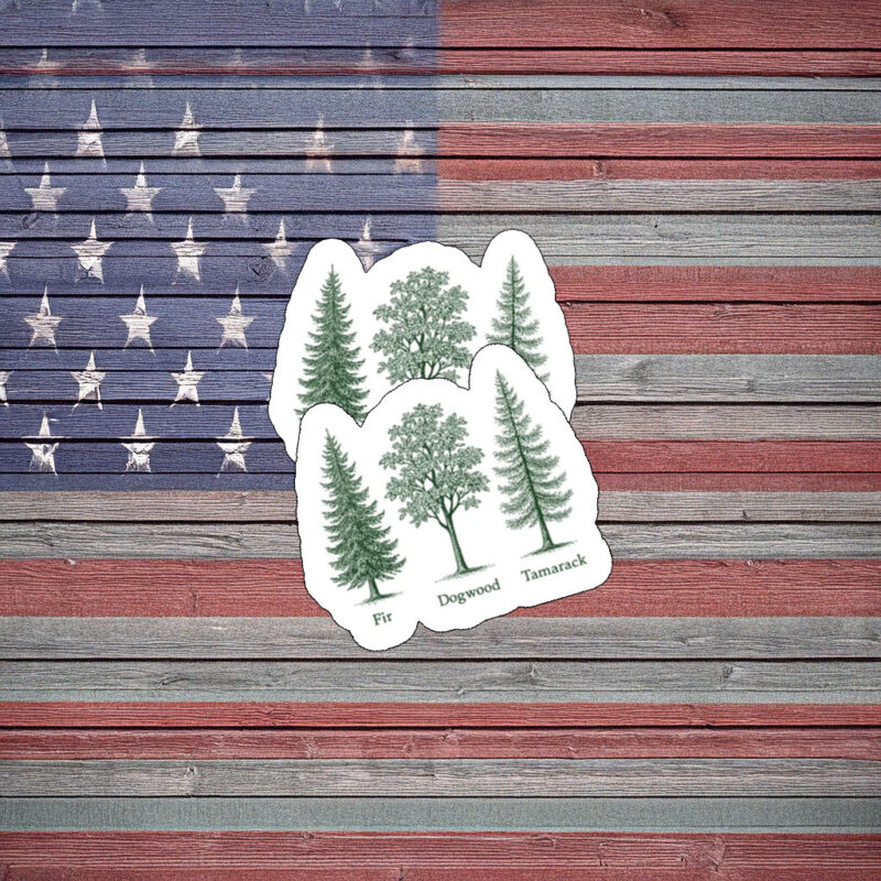Fir Dogwood Tamarack Tree Illustration Sticker