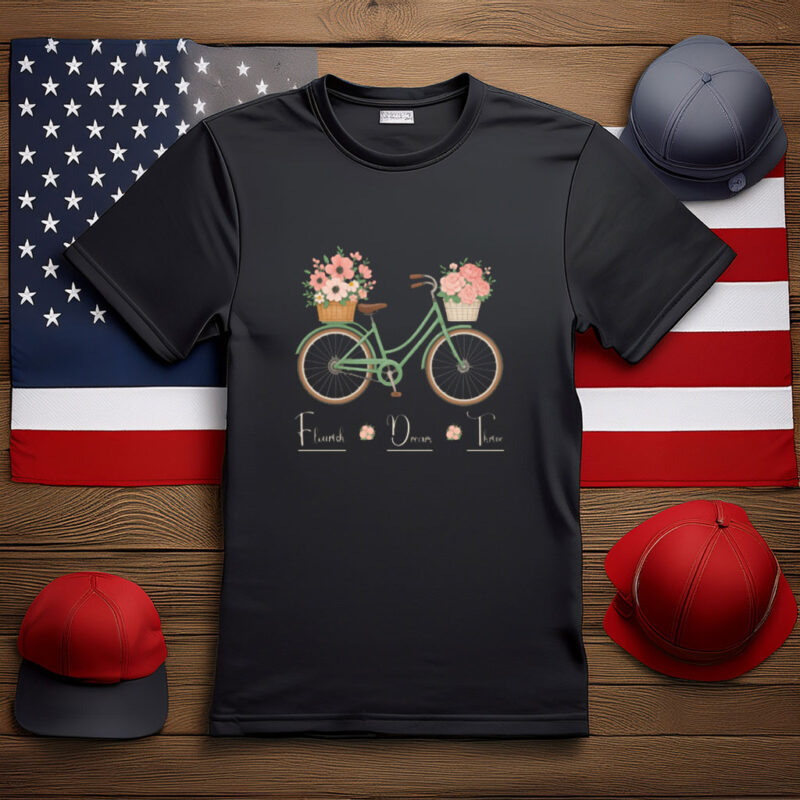 Floral Bicycle Garden Graphic Shirt