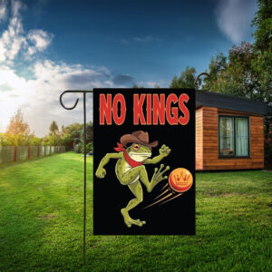 Frog Kicking Crown Ball Garden Flag