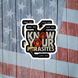 Know Your Parasites Political Satire Sticker
