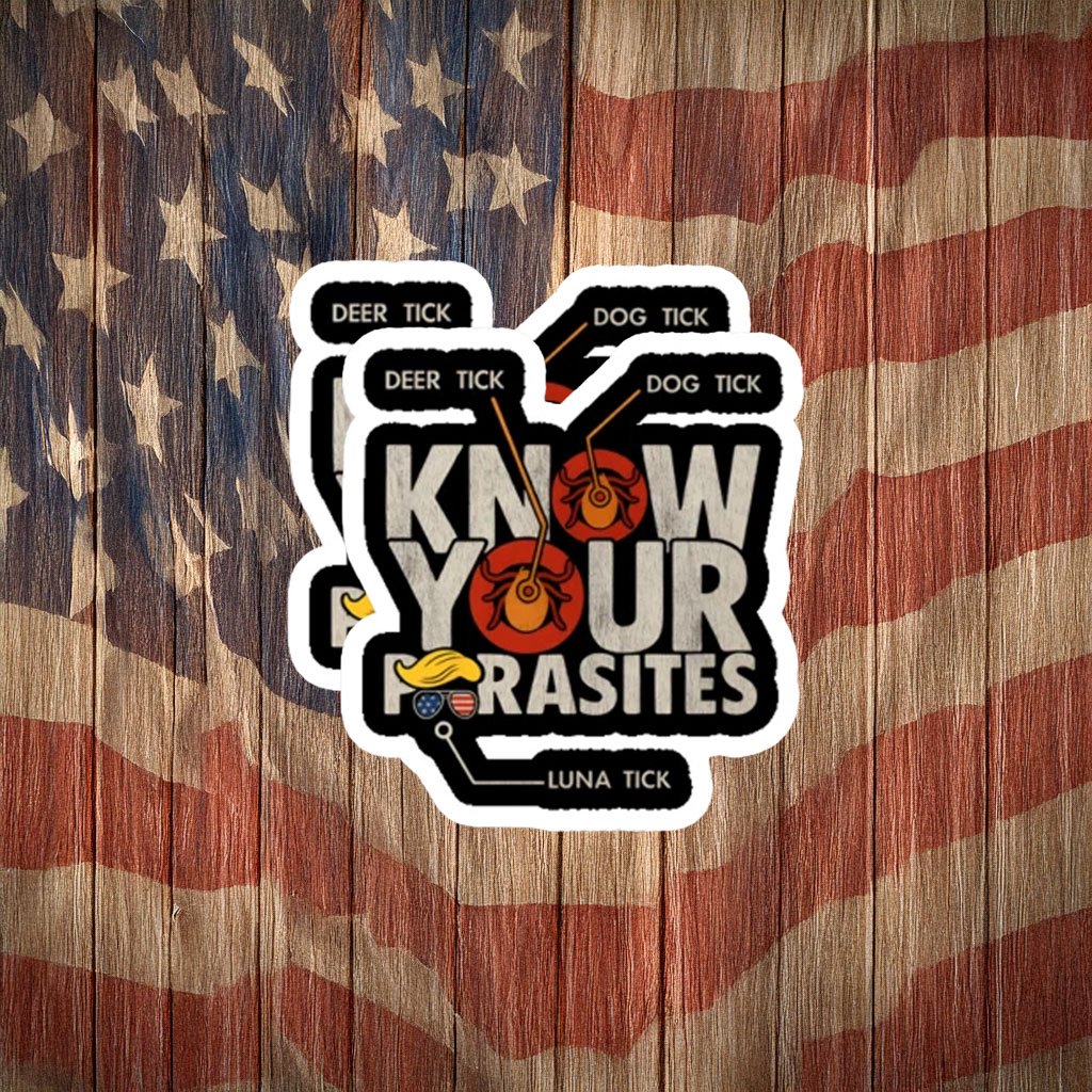 Know Your Parasites Political Satire Sticker