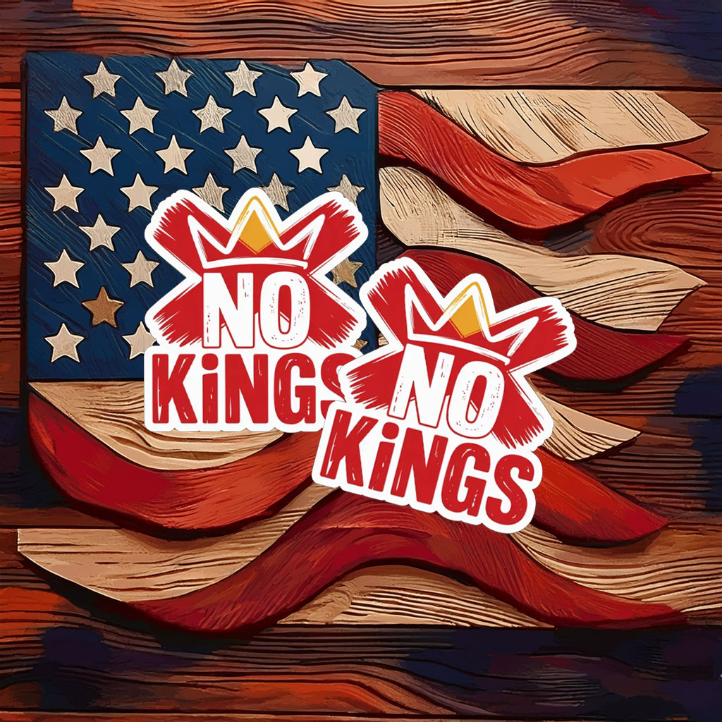 No Kings Crown Protest Sticker