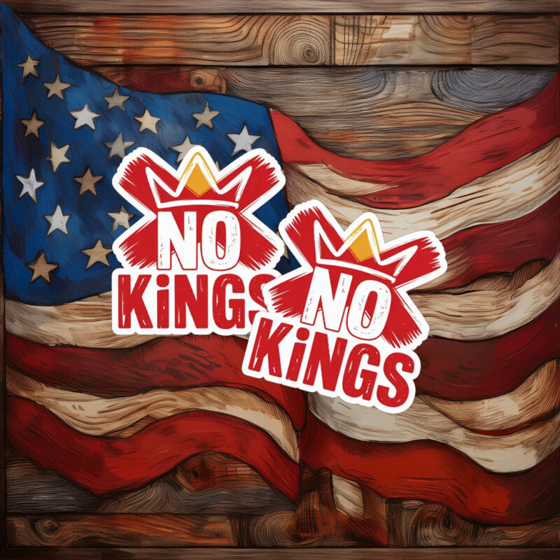 No Kings Crown Protest Sticker