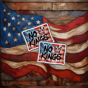 No Kings Graffiti Flag Sticker