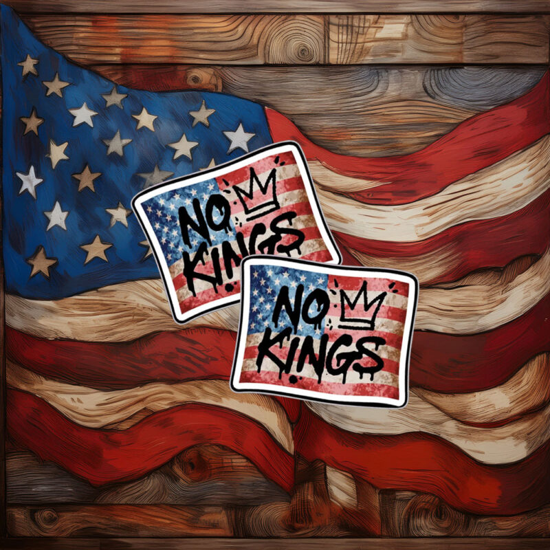 No Kings Graffiti Flag Sticker