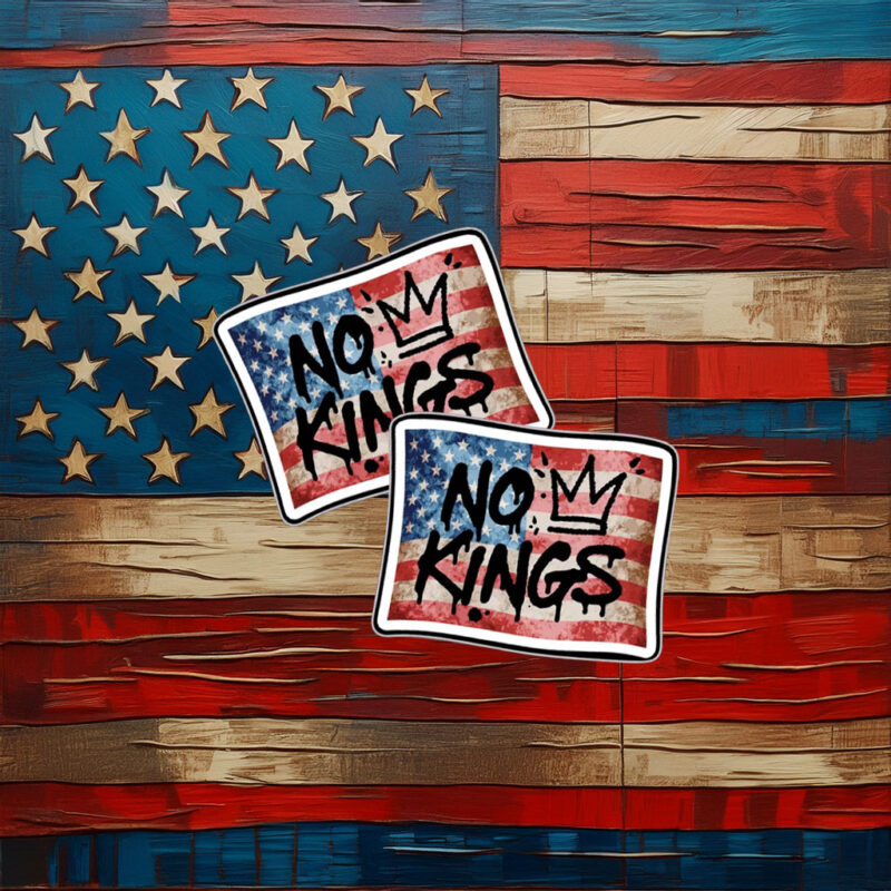 No Kings Graffiti Flag Sticker