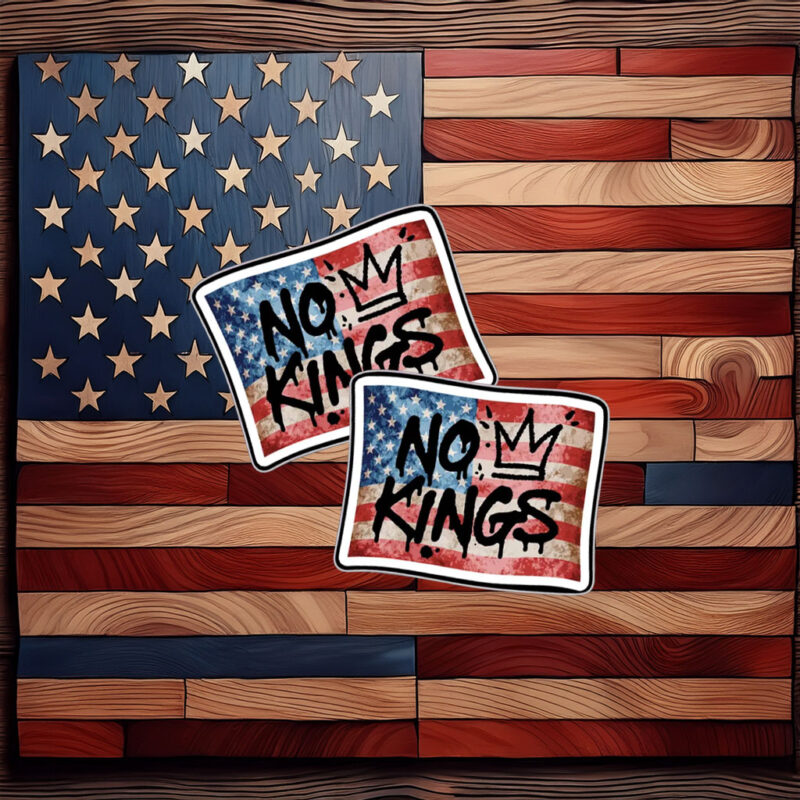 No Kings Graffiti Flag Sticker