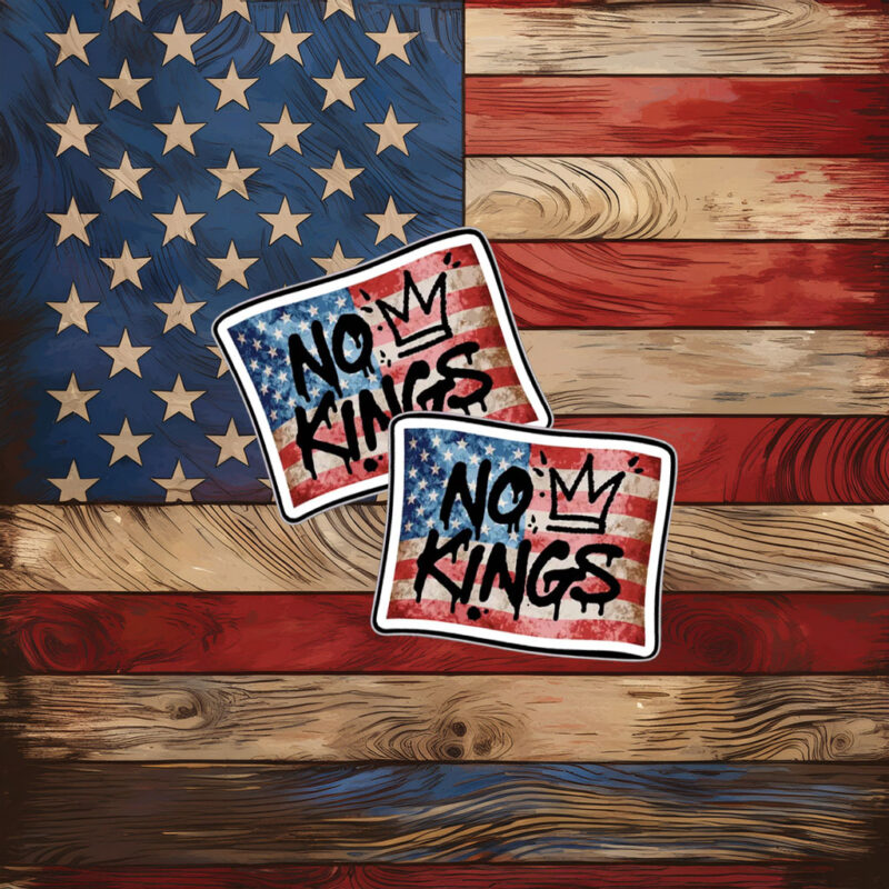 No Kings Graffiti Flag Sticker