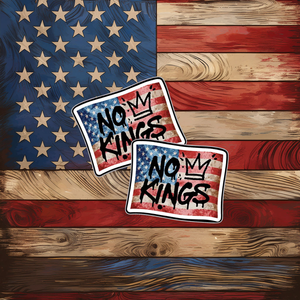 No Kings Graffiti Flag Sticker