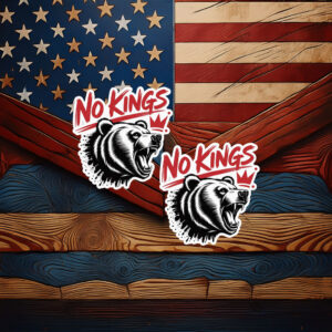 No Kings Roaring Bear Sticker