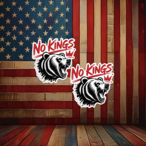 No Kings Roaring Bear Sticker