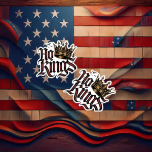 No Kings in America Gothic Metal Statement 2026 Sticker