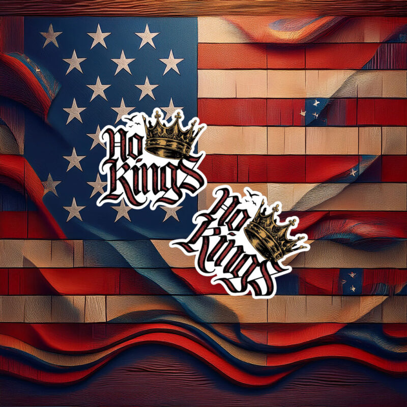 No Kings in America Gothic Metal Statement 2026 Sticker