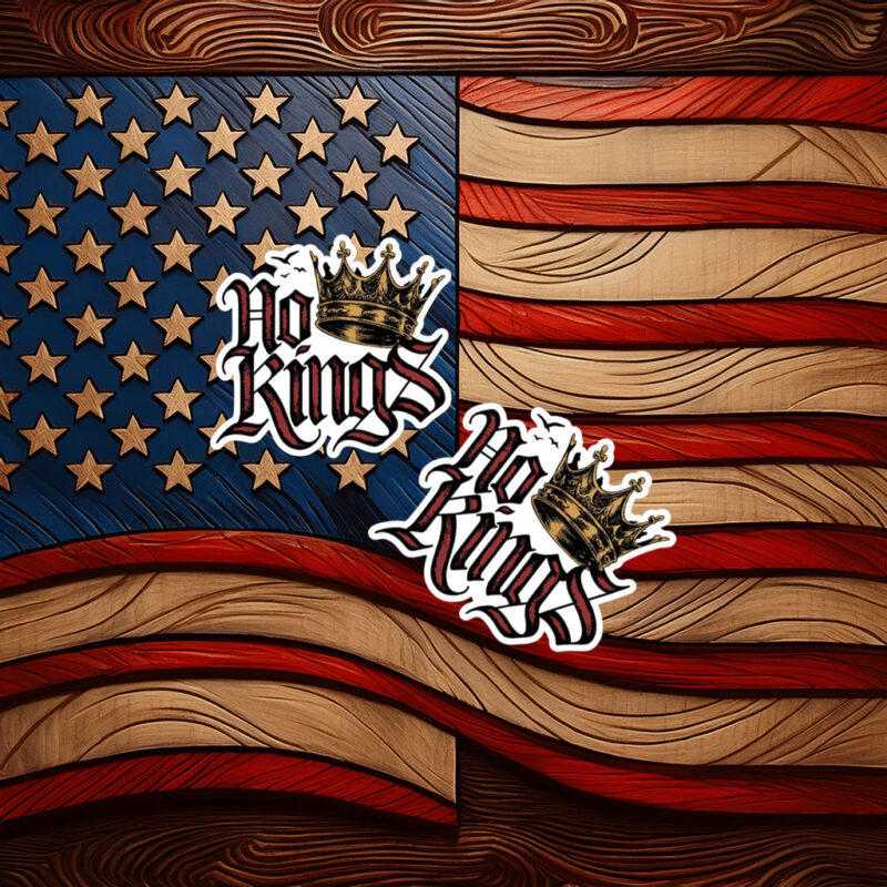 No Kings in America Gothic Metal Statement 2026 Sticker