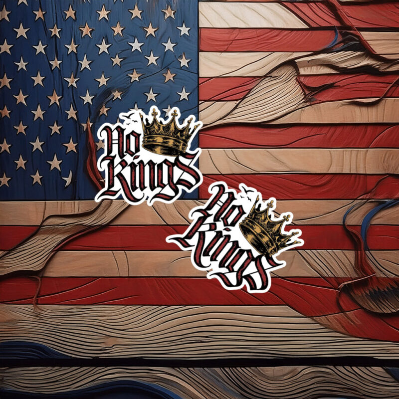 No Kings in America Gothic Metal Statement 2026 Sticker